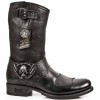 Bota Biker Itali Negro Antik Negro