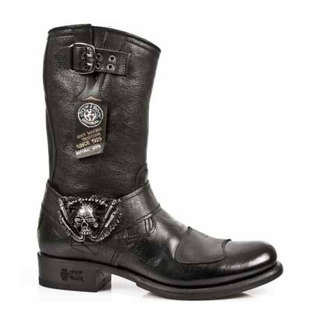 Bota Biker Itali Negro Antik Negro