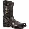 Bota Biker Itali Negro Antik Negro