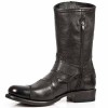 Bota Biker Itali Negro Antik Negro