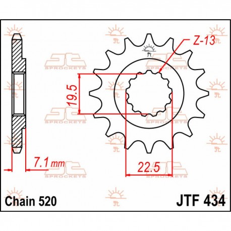 Piñón delantero 14 dientes JT Sprockets