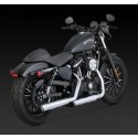 Silencioso 3" Round Twin Slash Slip-On Mufflers Vance & Hines para Sportster 04-22