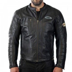 Invictus Dédalo: Chaqueta de moto de cuero envejecido vintage