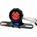 Custom Bobber LED Piloto Trasero y Placa de Licencia Montaje Negro (3-EN-1