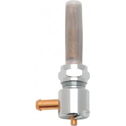 Grifo de Gasolina de Alto Caudal Redondo 1/4" Cromado Salida Trasera