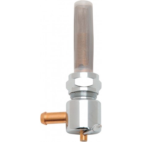 Grifo de Gasolina de Alto Caudal Redondo 1/4" Cromado Salida Trasera
