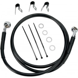 Kit de Latiguillo de freno extendido +6" en vinilo negro para HD Softail 00-07