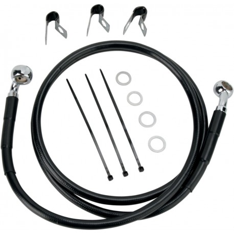 Kit de Latiguillo de freno extendido +6" en vinilo negro para HD Softail 00-07