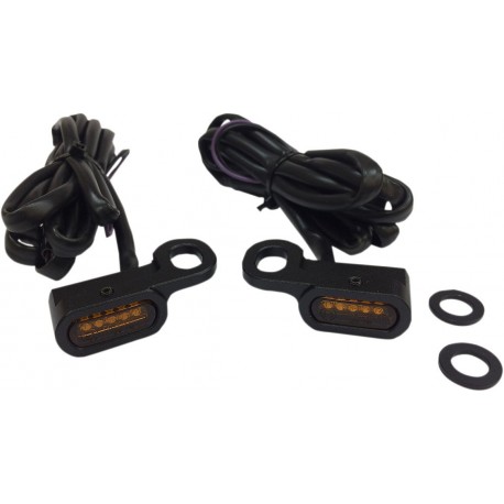 Intermitentes Homologados Drag Spacialties Negros Ambar para HD FL/VRS 10-17