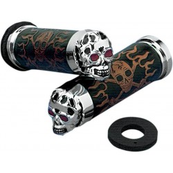 CROMADO CALAVERA PUÑO DRAG SPECIALTIES W/RED EYES