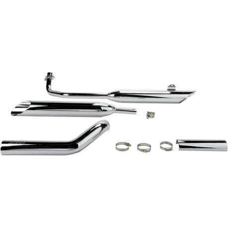Silenciosos de Escape Slip-on Cobra Slash Cut Cromados para Yamaha XVS 650 04-11