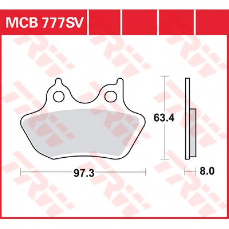 Pastillas de Freno TRW Delanteras Sinterizadas para HD Big Twin 00-07