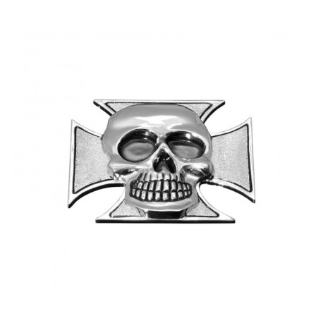 Emblema "Cross & Skull" Cromado