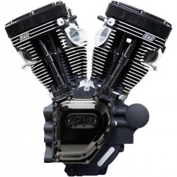 Motor S&S T143 Long Block Negro para HD Dyna 06-17