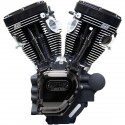 Motor S&S T143 Long Block Negro para HD Dyna 06-17