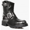 Bota Biker Pulik Acero Cuero Negro