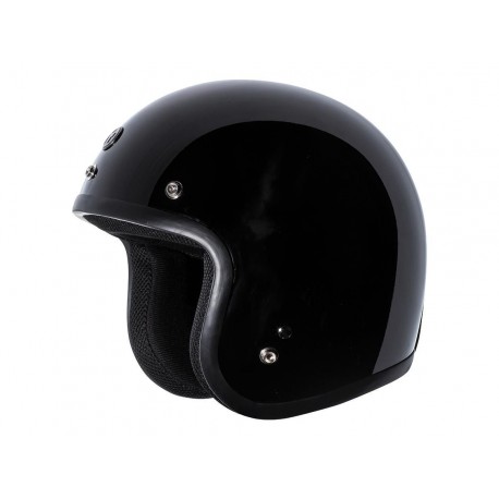 Casco Jet Retro Torc T50C Classic Negro Brillo