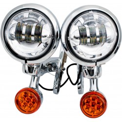 Soportes con Faros Auxiliares e Intermitentes Led Rivco para HD Touring 94-20