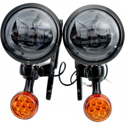 Soportes con Faros Auxiliares e Intermitentes Led Rivco para HD Touring 94-20