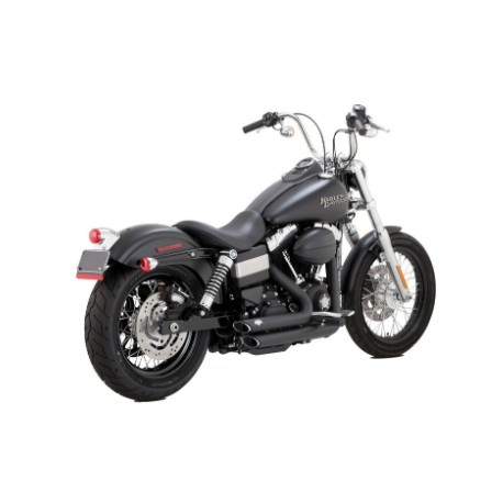 Escape Vance&Hines Shortshots Staggered Negro para HD Dyna 12-17
