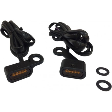 Intermitentes Homologados Led Drag Specialties Negros/Ambar para HD XL 04-13