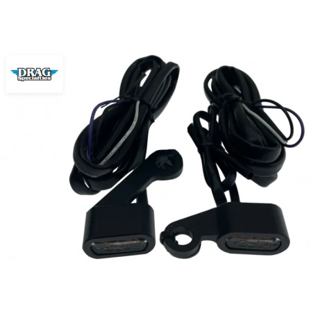 Intermitentes Homologados Led Doble Función Drag Specialties Negros/Transparente para HD XL 04-13