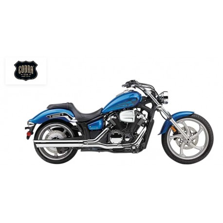 Silencioso Slip-On Cobra 4" Scalloped Cromado para Yamaha XSV1300 Stryker 11-17